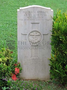 TRINCOMALEE WAR CEMETERY - BARKER, MICHAEL